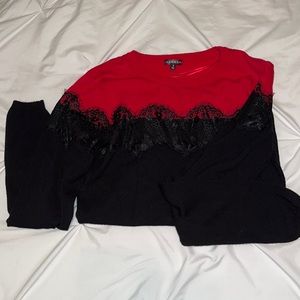 HANNAH Black and red top